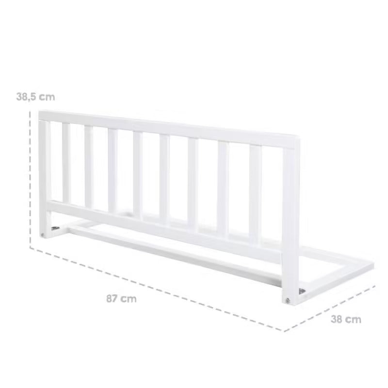 Barrière de lit en bois blanc Babyhouse – Protection anti-chute bébé et enfants