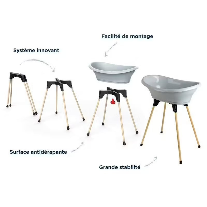 Pack bain bébé 9-en-1 Babyhouse – Baignoire sur pied, transat et accessoires