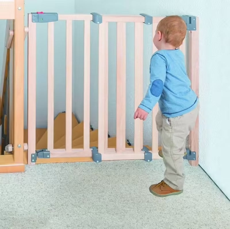 Barrière de sécurité pour escaliers en bois massif avec portillon Babyhouse