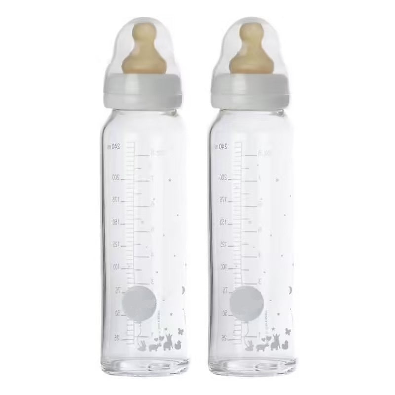 Biberon en verre transparent Babyhouse - pack de 2