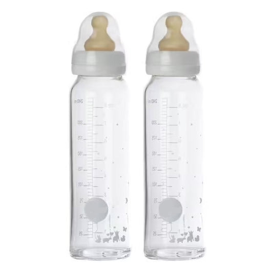 Biberon en verre transparent Babyhouse - pack de 2