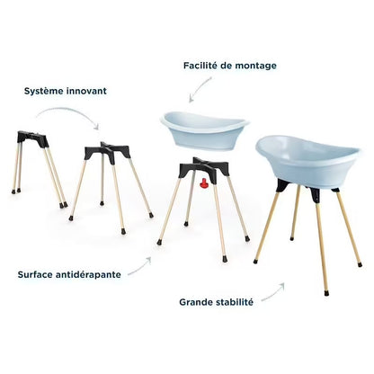 Pack bain bébé 5-en-1 Babyhouse – Baignoire sur pied, transat et accessoire