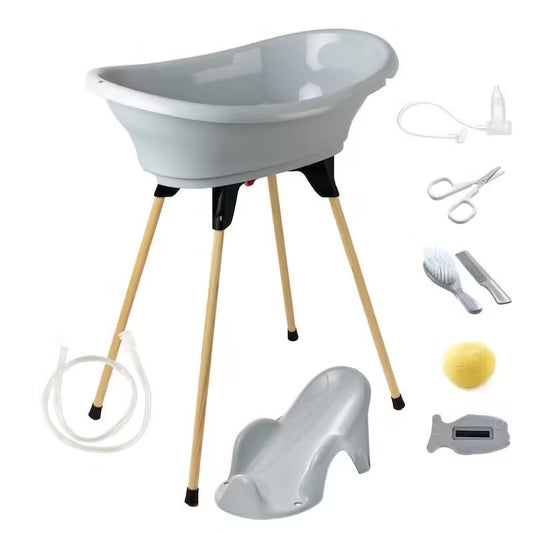 Pack bain bébé 9-en-1 Babyhouse – Baignoire sur pied, transat et accessoires