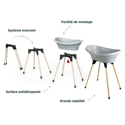 Pack bain bébé 9-en-1 Babyhouse – Baignoire sur pied, transat et accessoires