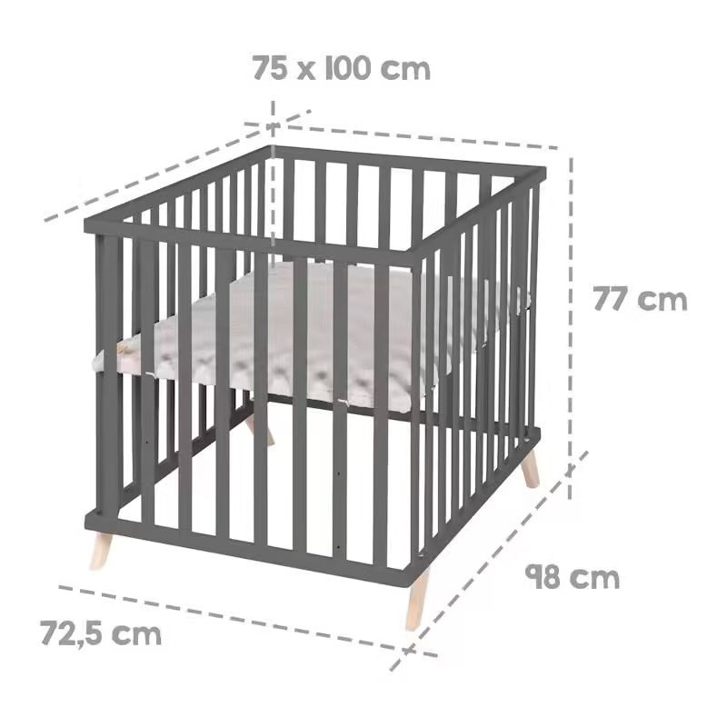 Parc bébé scandinave en bois massif Babyhouse