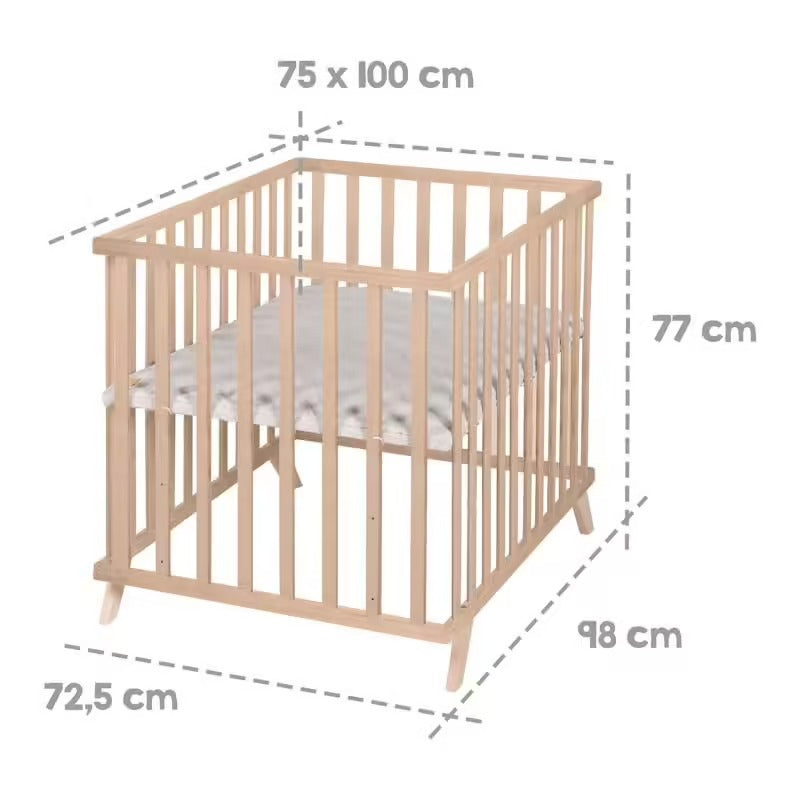 Parc bébé scandinave en bois massif Babyhouse