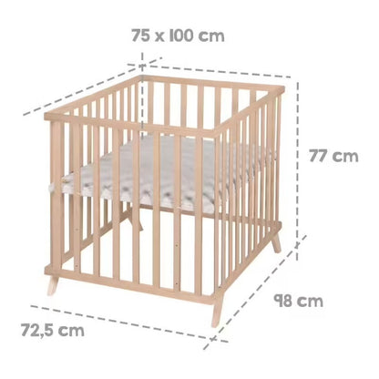 Parc bébé scandinave en bois massif Babyhouse