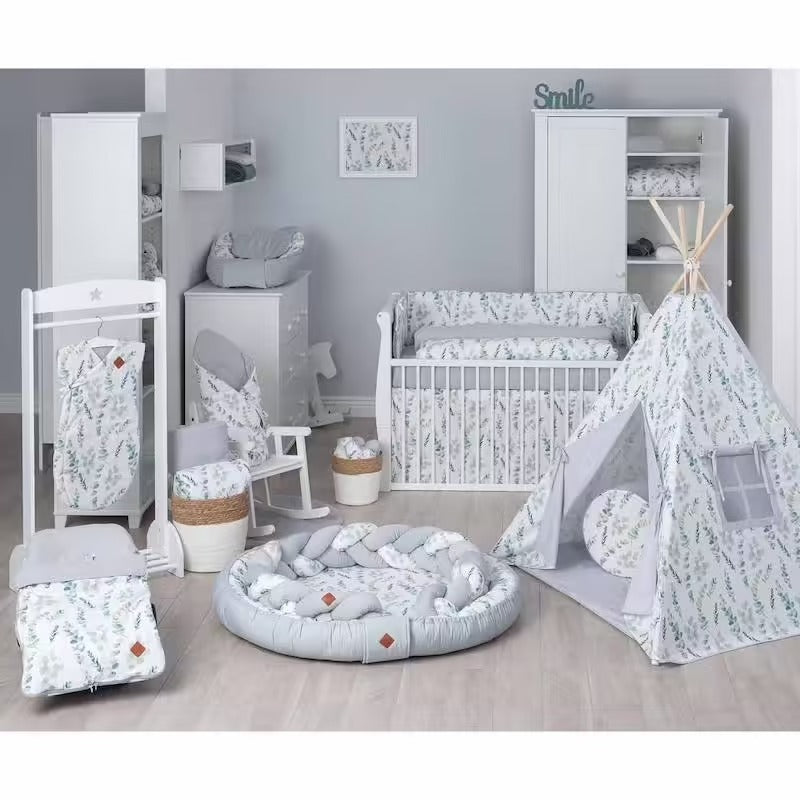 Parc de jeux tapis d'éveil eucalyptus Babyhouse