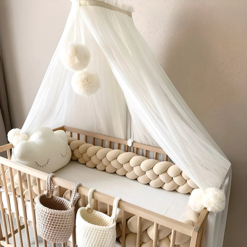 Tour de lit tressé bébé Babyhouse – Uni 4 Brins